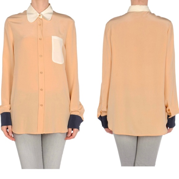 NWT! See By Chloe Colorblock Silk Blouse IT 44 ASO Kim Kardashian - Picture 15 of 16